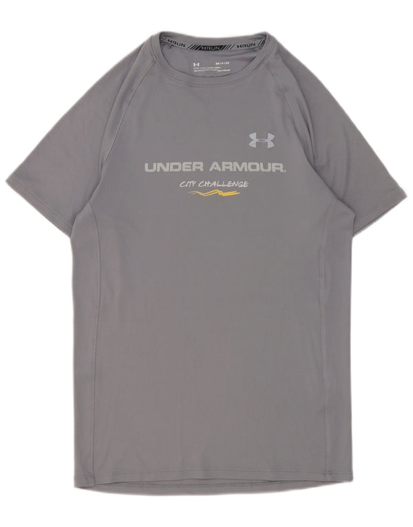Under Armour Herren Heat Gear Graphic T-Shirt Top Small Grau Polyester