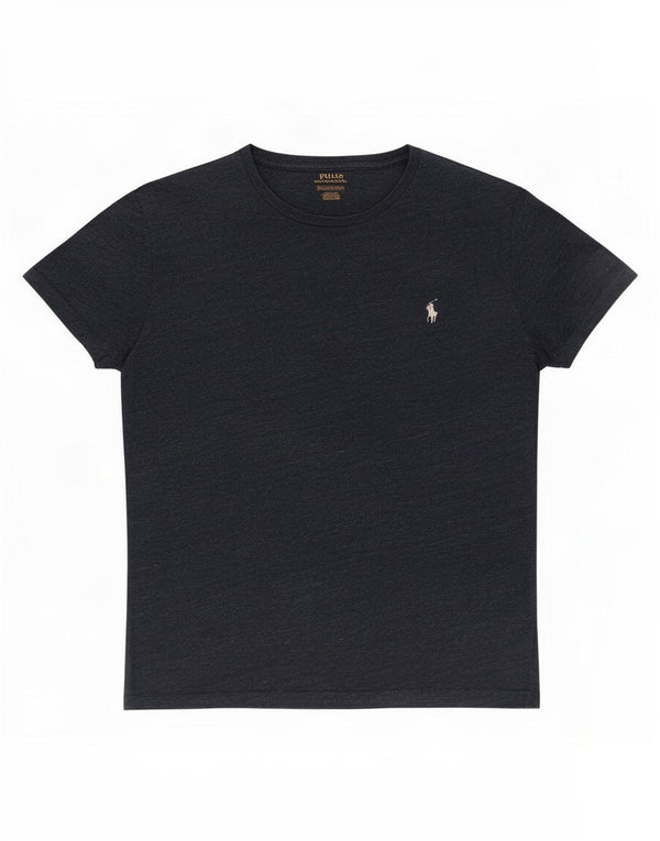 Polo Ralph Lauren Damen T-Shirt Top UK 10 Small Marineblau gesprenkelte Baumwolle