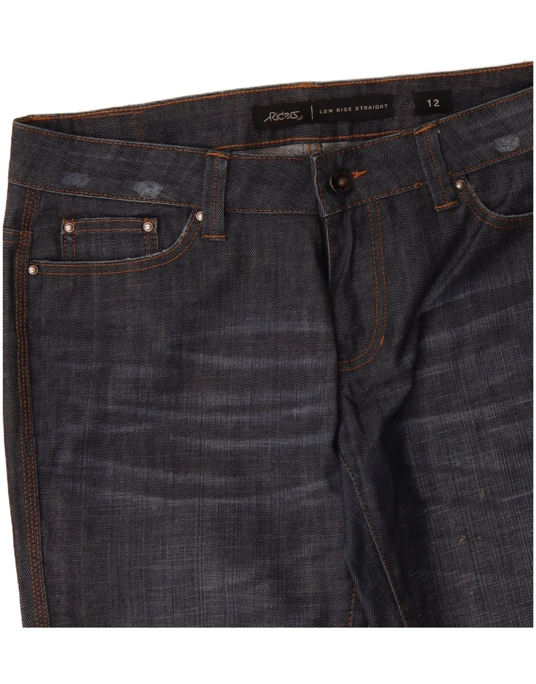 LEE Damen Riders Straight Jeans mit niedriger Taille, US 12, Größe L, W34, L33, Marineblau