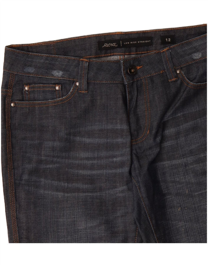 LEE Damen Riders Straight Jeans mit niedriger Taille, US 12, Größe L, W34, L33, Marineblau