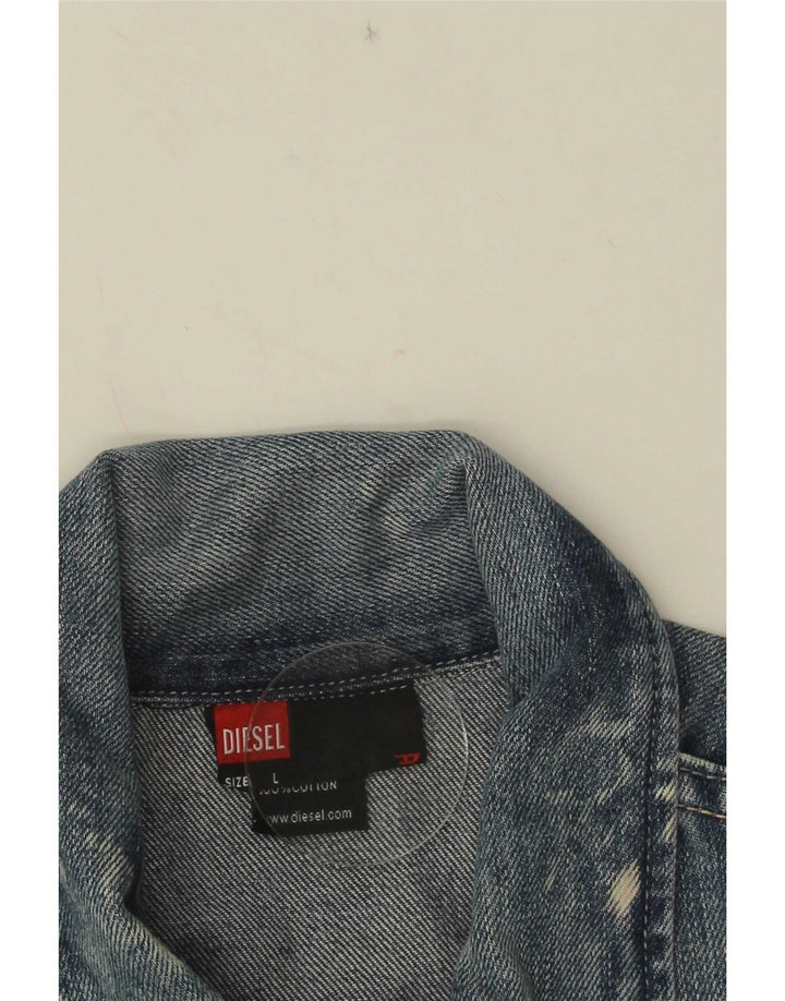 Diesel Herren Jeansweste UK 40 Large Blau Baumwolle