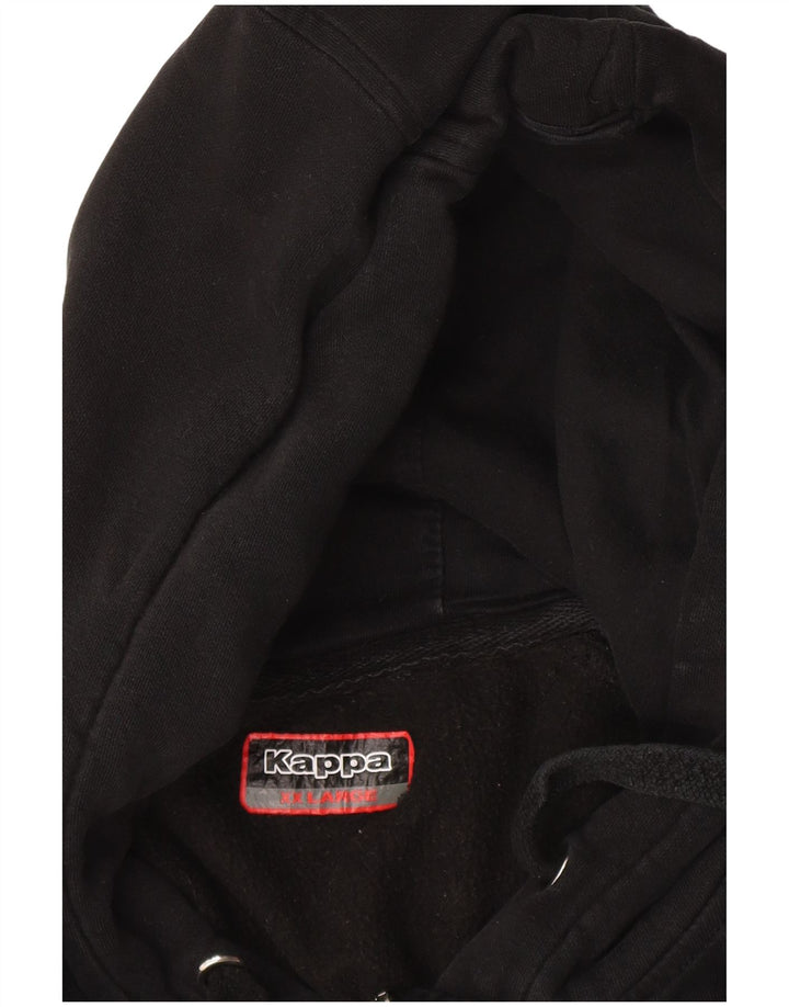 Kappa Herren-Kapuzenpullover mit Reißverschluss, 2XL, Schwarz