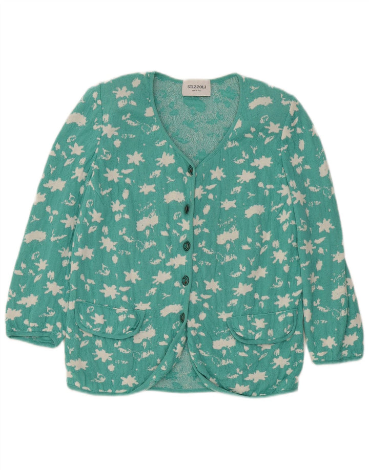 STIZZOLI Damen-Strickjacke mit abstraktem Muster, Gr. 40, Gr. Grün