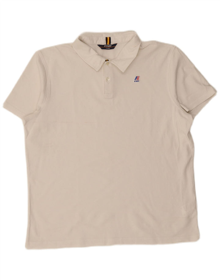 K-WAY Herren-Poloshirt XL, weiße Baumwolle