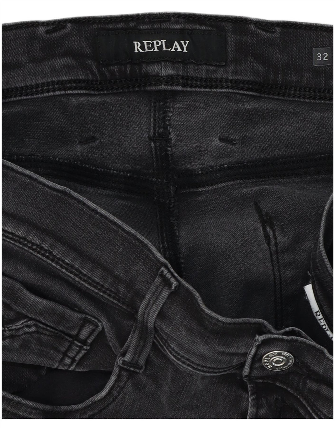 Replay Herren Anbass Slim Jeans W32 L31 Schwarz