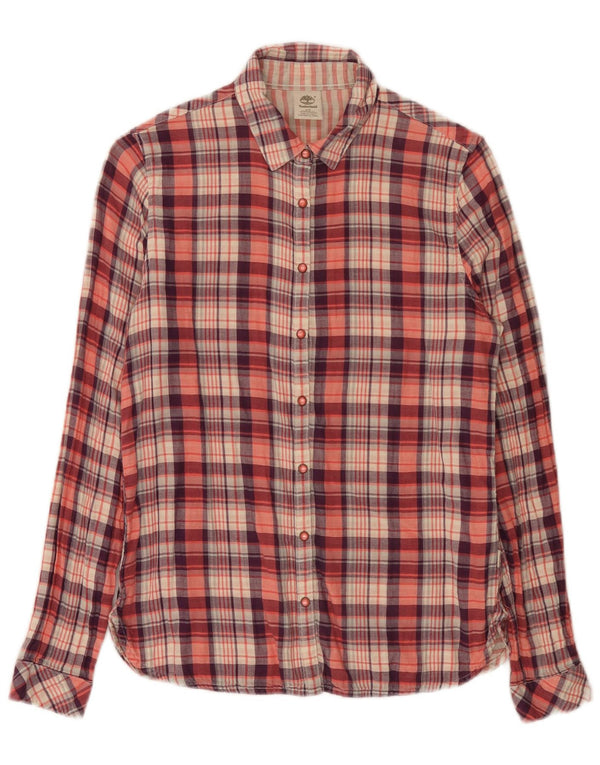 Timberland Damen-Hemd mit regulärer Passform, UK 10, klein, rot kariert, Baumwolle