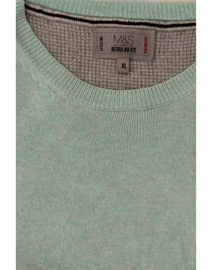 Marks & Spencer Herren-Pullover mit Rundhalsausschnitt, reguläre Passform, XL, Blau