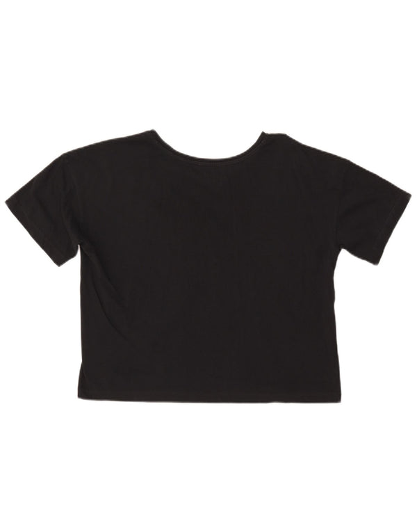 Calvin Klein Jeans Damen Crop Graphic T-Shirt Top UK 10 Small Schwarz