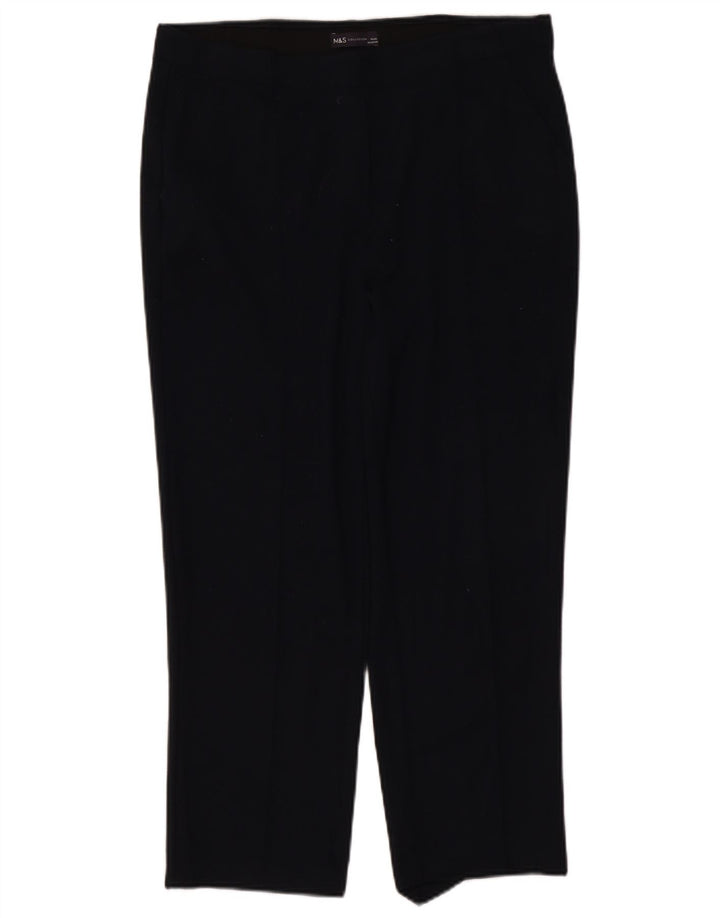 Marks & Spencer Damen-Hose, kurz geschnitten, UK 44, Größe L, W34, L26, Marineblau