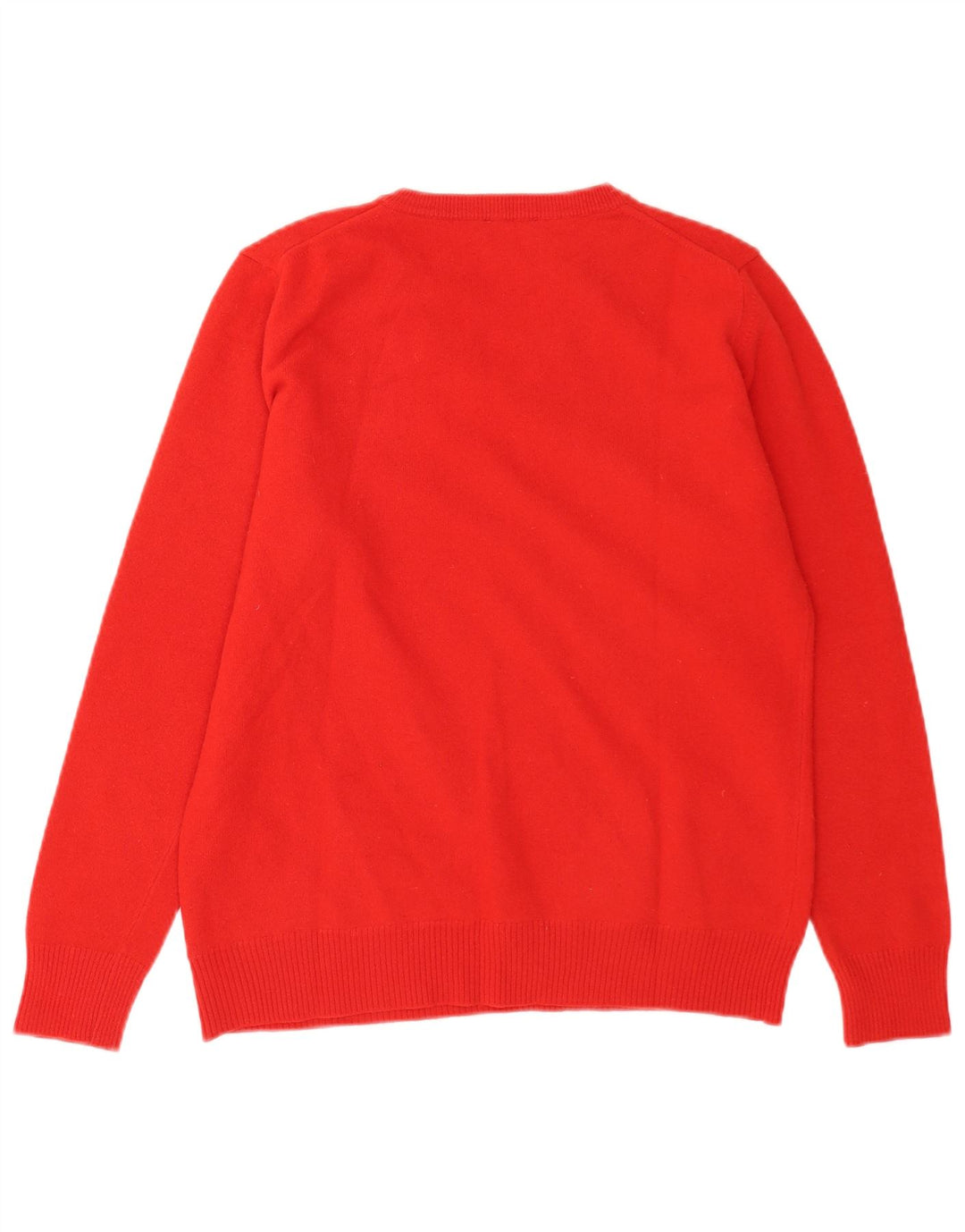Colmar Herren-Pullover mit V-Ausschnitt aus mittelroter Merinowolle