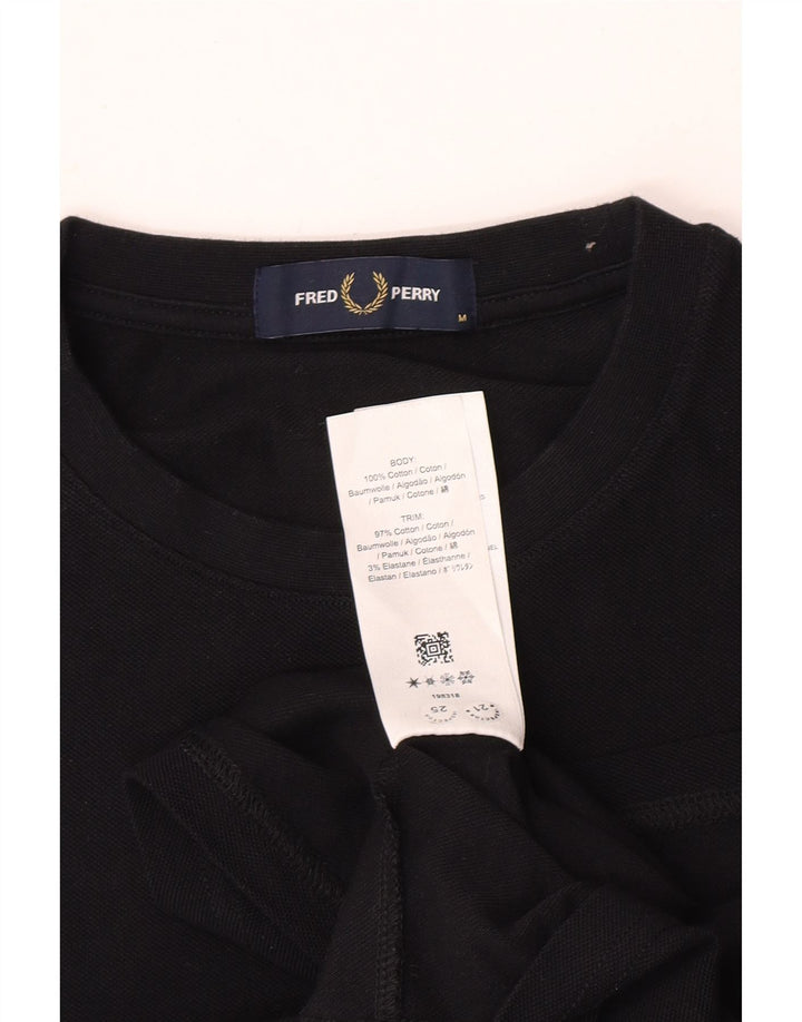 Fred Perry Herren-T-Shirt-Oberteil aus mittelschwarzer Colourblock-Baumwolle