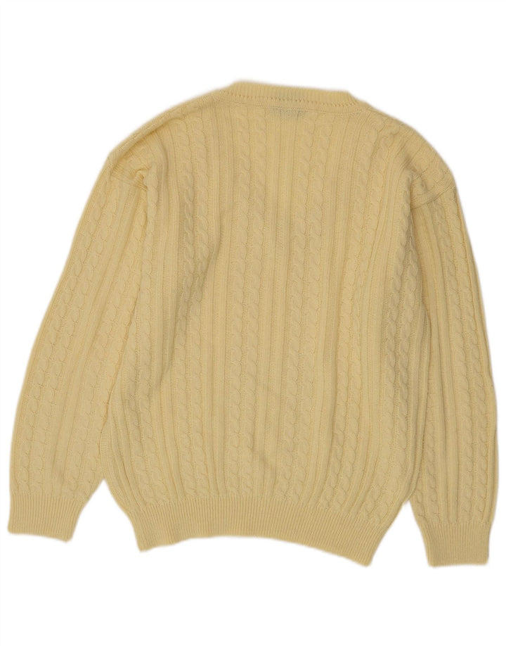 Vintage Herren V-Ausschnitt Pullover mittelgelbe Baumwolle