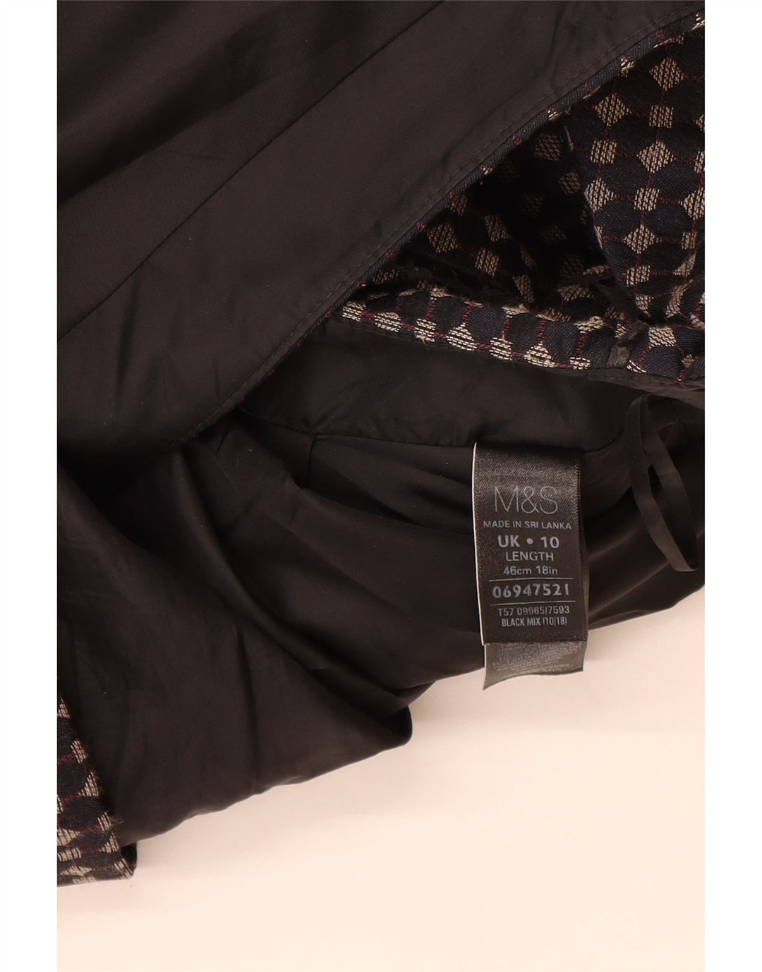Gerader Rock für Damen von Marks & Spencer UK 10 Small W30 Schwarz Geometrisch