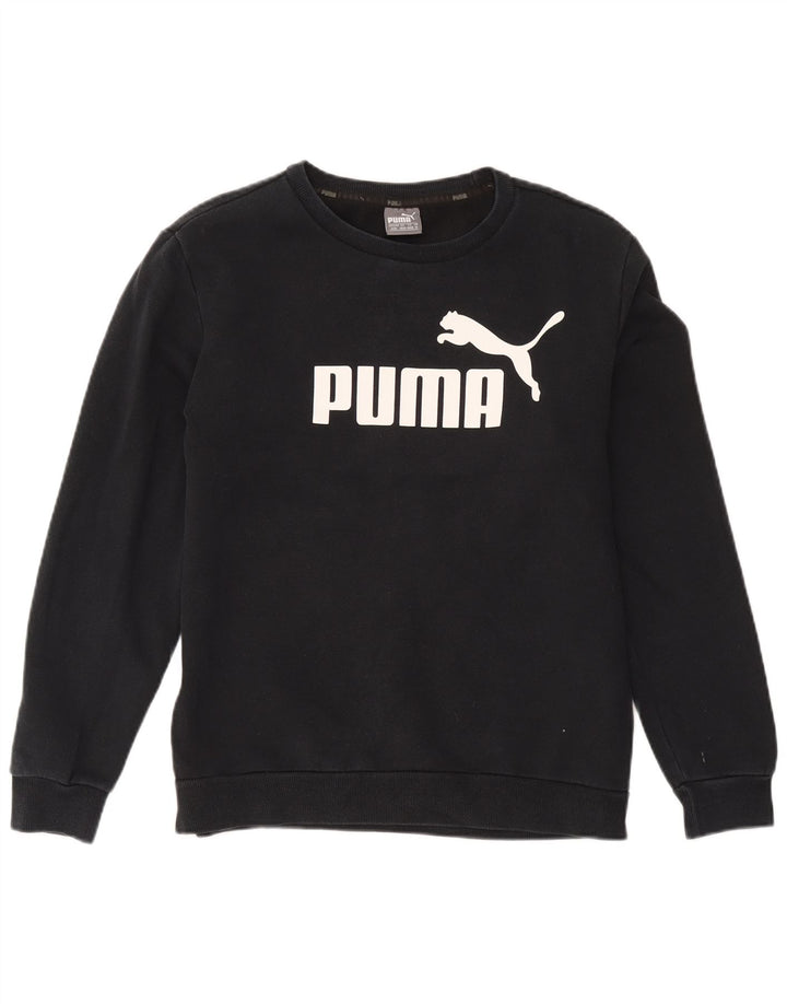 Puma Herren Grafik-Sweatshirt-Pullover aus mittelschwarzer Baumwolle