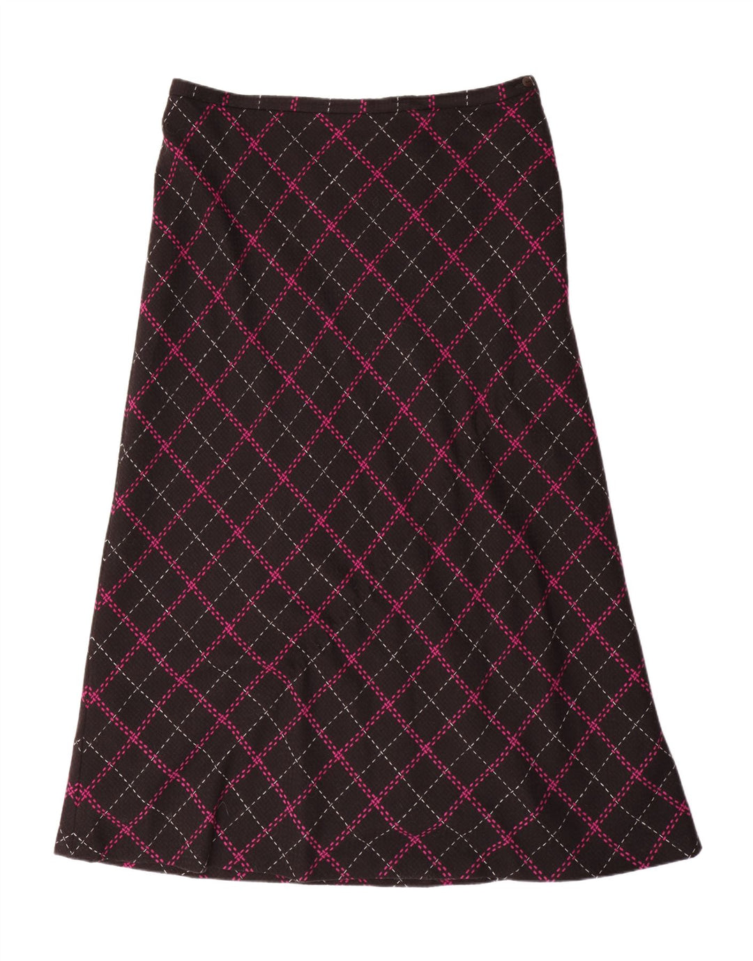 VIYELLA Womens A-Line Skirt W36 XL Black Check