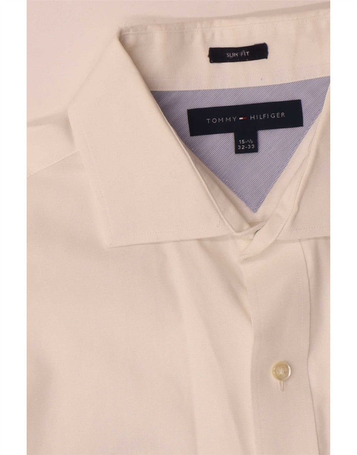 Tommy Hilfiger Herren Slim Fit Hemd Größe 15 1/2 Mittelweiß