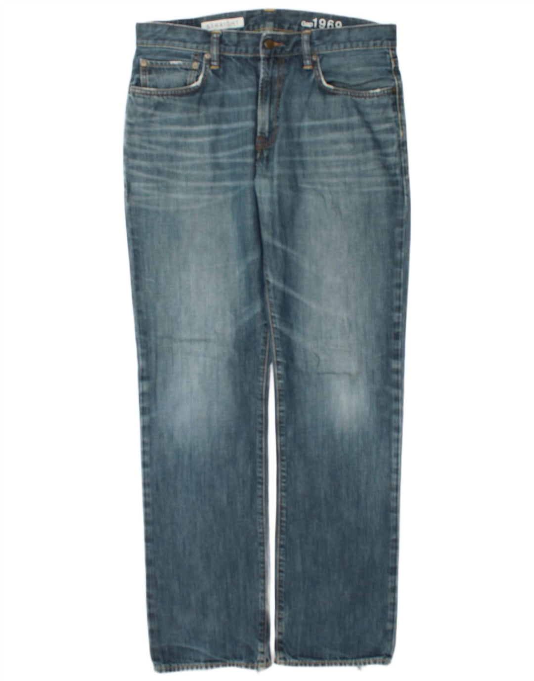 Gap Herren Straight Jeans W34 L34 Blaue Baumwolle