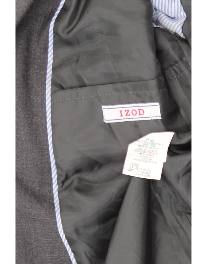 Izod Jungen-Blazer „Husky“ mit 2 Knöpfen, 9–10 Jahre, graues Polyester