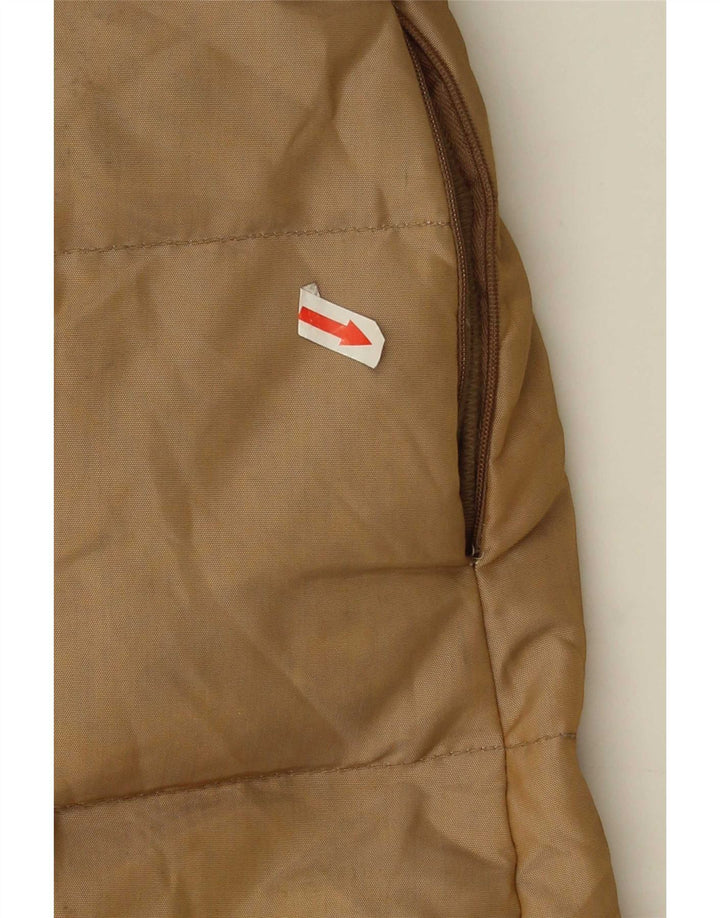 Zara Damen Wattierter Mantel UK 10 Small Braunes Nylon
