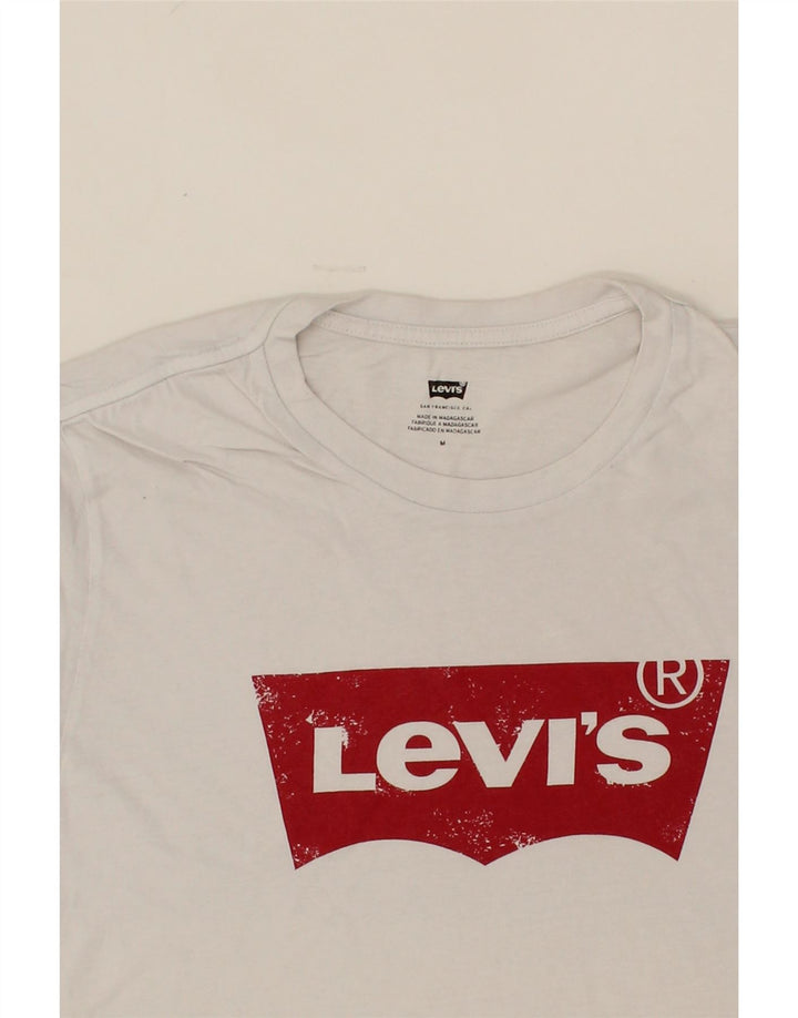 LEVI'S Mens Graphic T-Shirt Top Medium White Cotton Vintage Levi's and Second-Hand Levi's from Messina Hembry 
