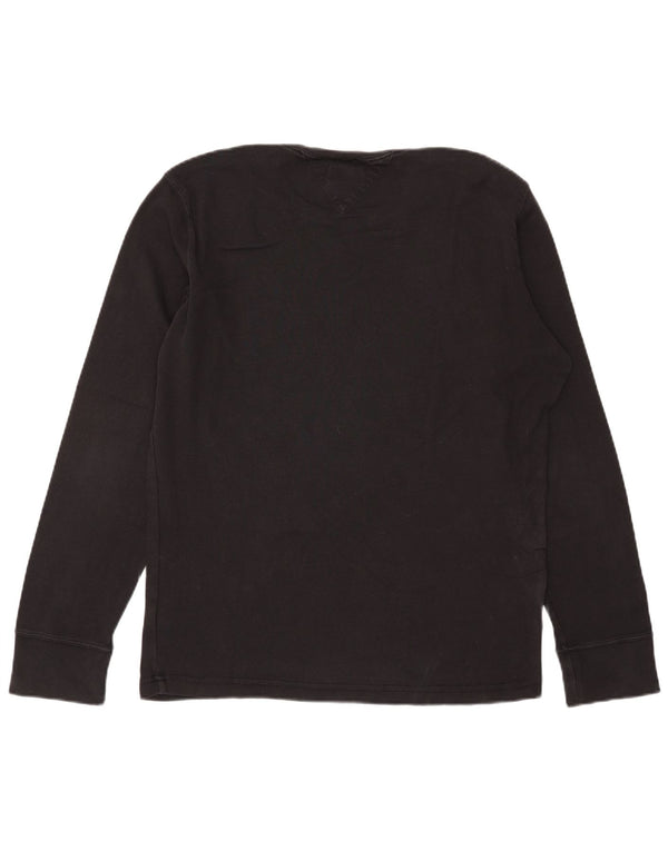 Tommy Hilfiger Herren-Top, langärmelig, groß, schwarze Baumwolle