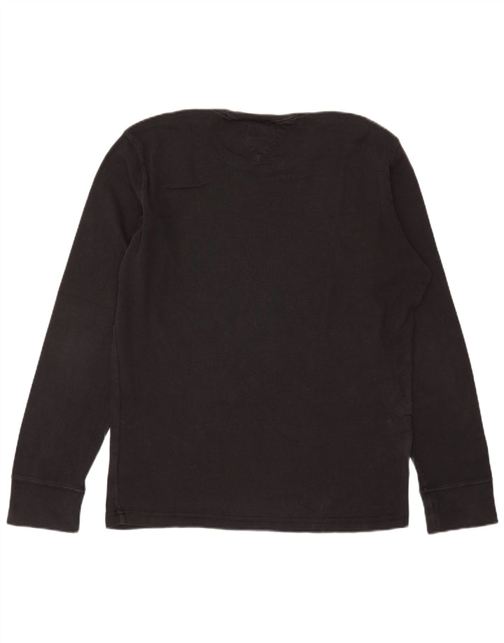 Tommy Hilfiger Herren-Top, langärmelig, groß, schwarze Baumwolle