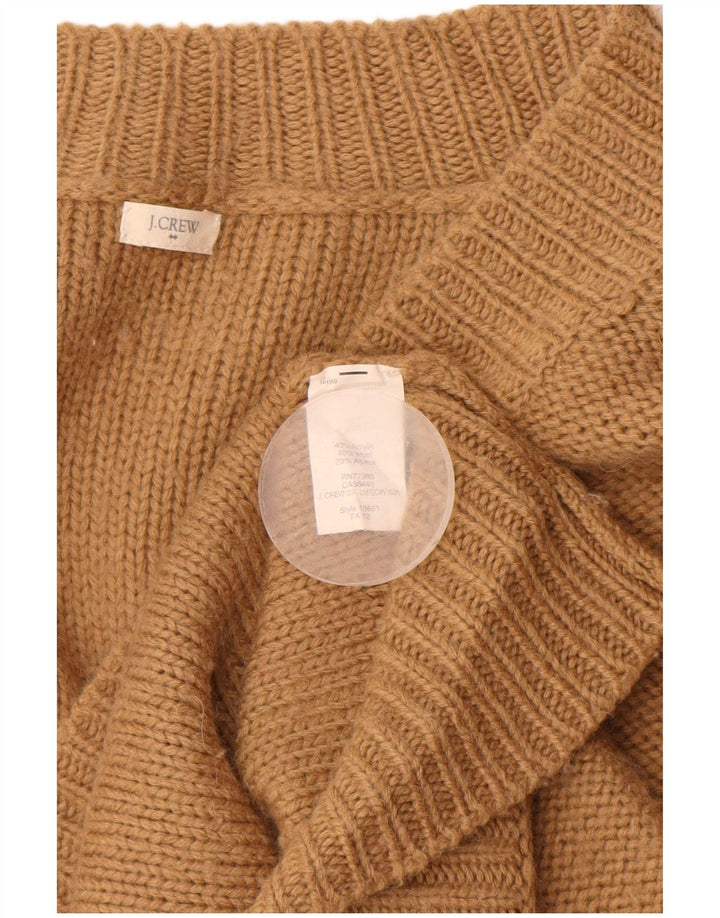 J. CREW Langer Damen-Pullover mit V-Ausschnitt, Gr. 12, Mittelbeige