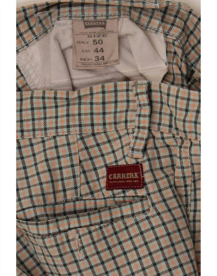 Carrera Herren Chino-Shorts IT 50 Large W34 Mehrfarbige Gingham-Baumwolle