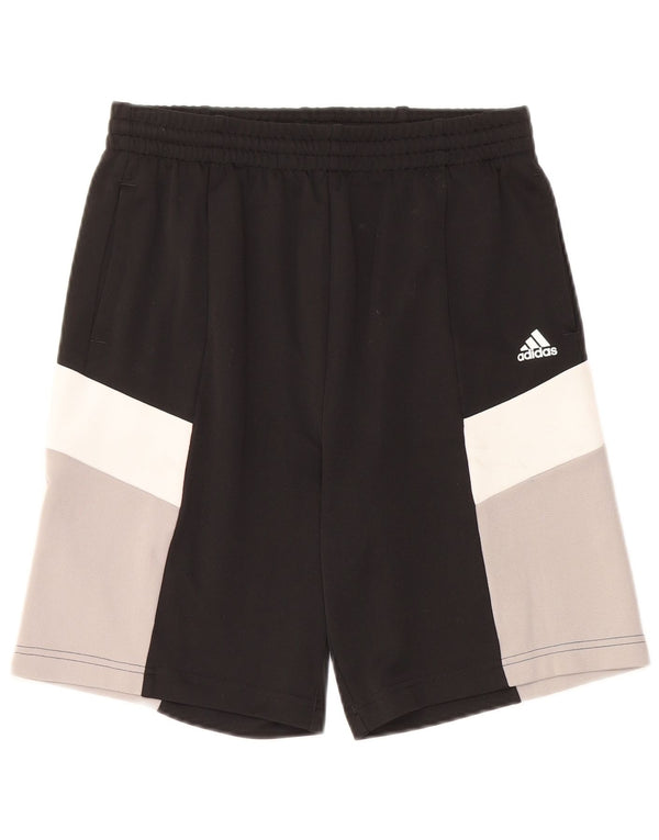 Adidas Sportshorts für Jungen, 13–14 Jahre, schwarzes Colourblock-Polyester