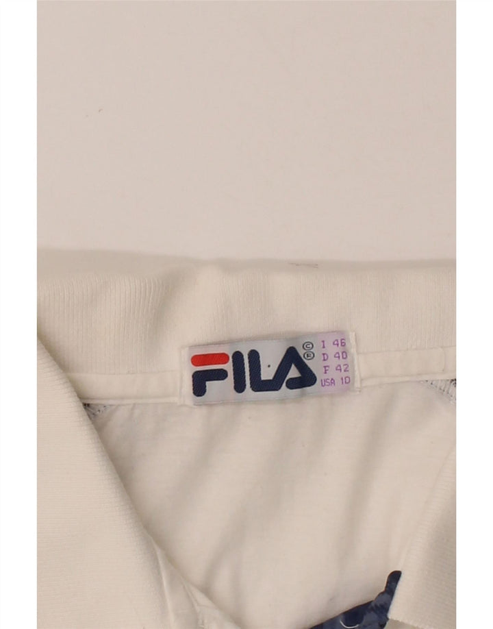 FILA Womens Polo Shirt IT 46 Large White Colourblock Vintage Fila and Second-Hand Fila from Messina Hembry 
