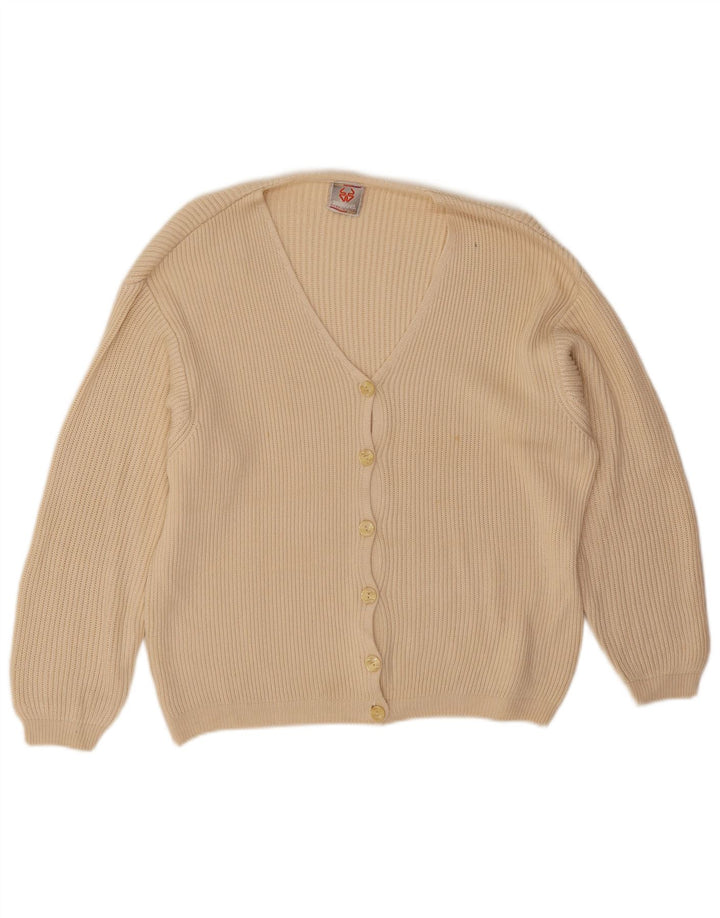 Stefanel Damen-Strickjacke in Übergröße, Gr. 14, mittelbeige Viskose