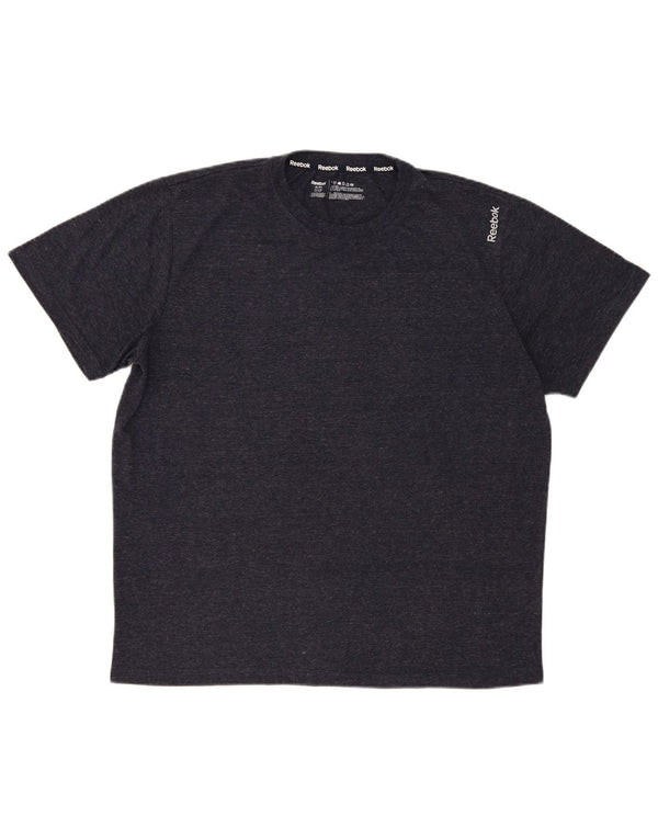 Reebok Herren T-Shirt Top XL Grau geflecktes Polyester