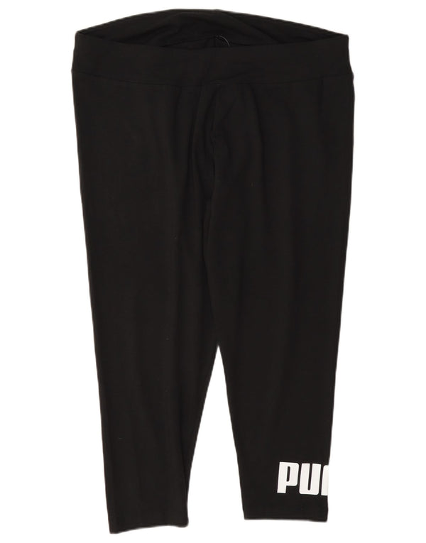 Puma Womens Graphic Capri Leggings UK 18 XL Schwarz Baumwolle