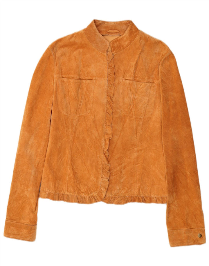 Stef In Time Damen Wildlederjacke IT 42 Medium Beige Leder