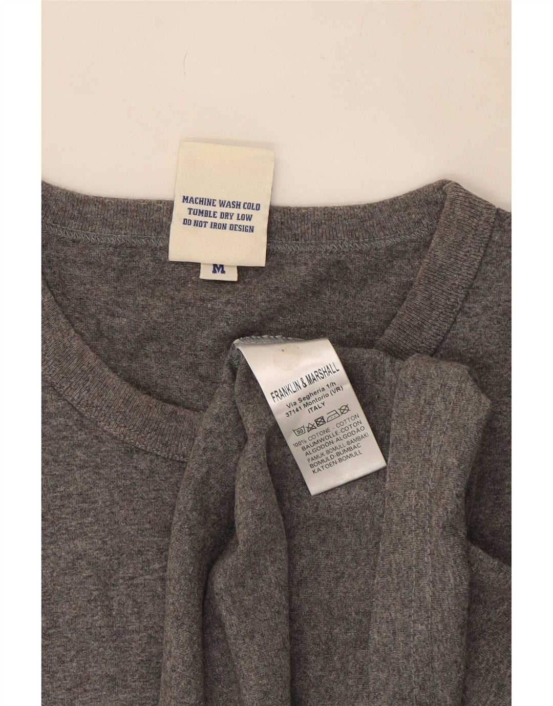 Franklin & Marshall Herren-T-Shirt-Oberteil aus mittelgrauer Baumwolle