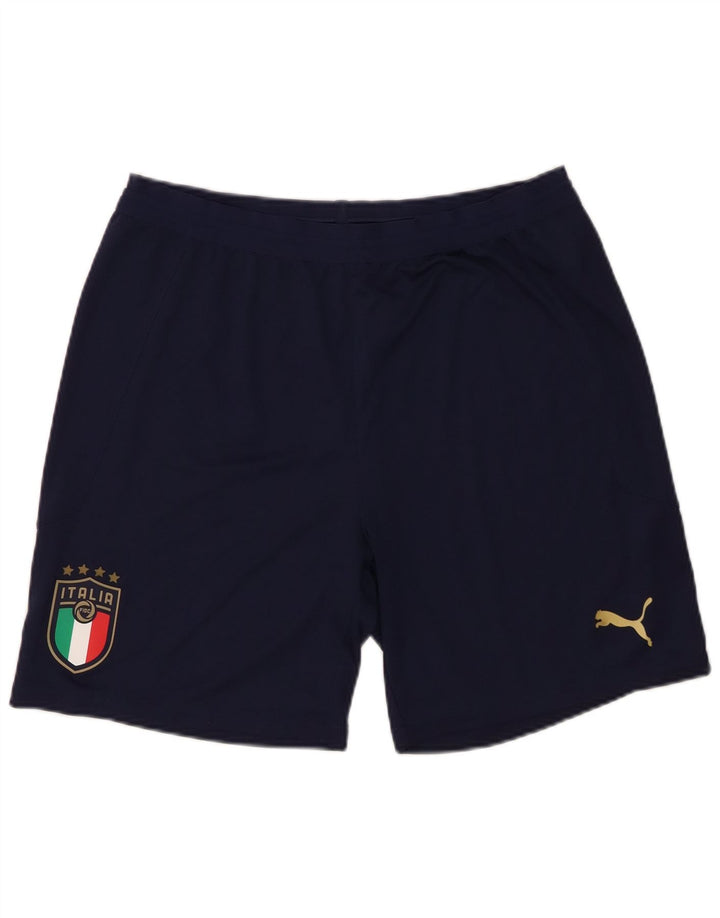 Puma Herren Italia Graphic Sport Shorts Large Marineblau Polyester