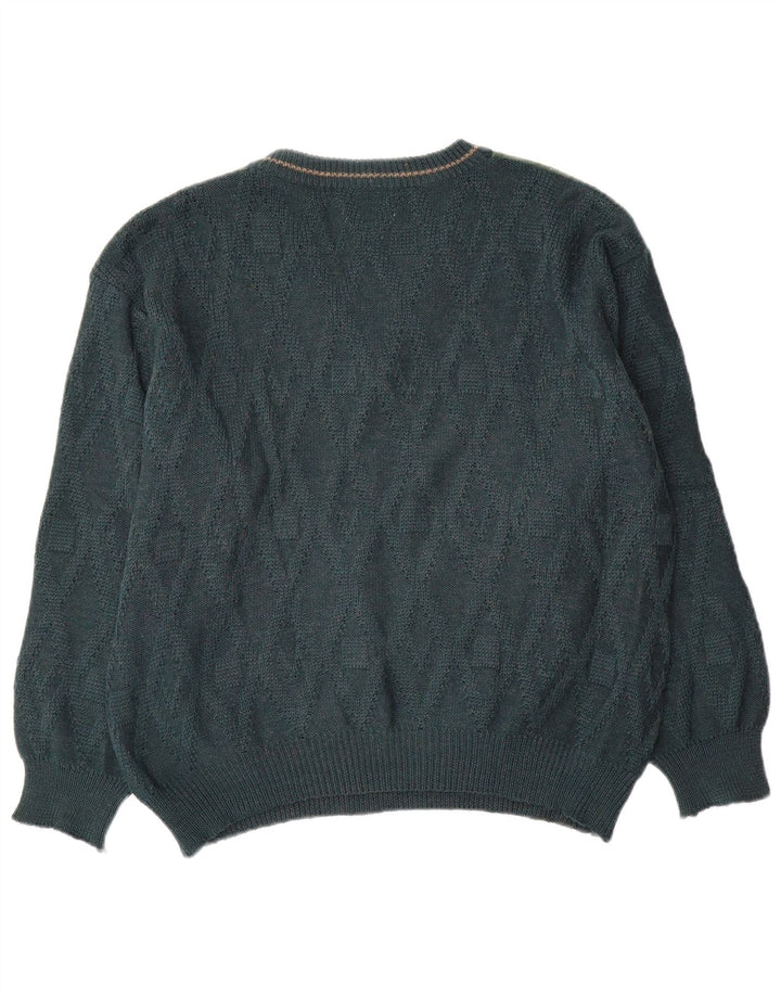 Sergio Barbieri Herren-Pullover mit V-Ausschnitt IT 50 Mittelgrün