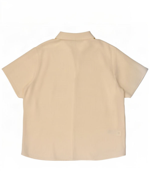 Marks & Spencer Damen Kurzarm-Hemdbluse UK 20 2XL Beige geblümt
