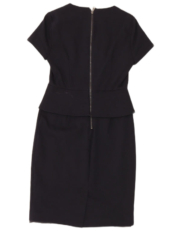 Ted Baker Schößchenkleid für Damen, Größe 2, klein, marineblaue Baumwolle