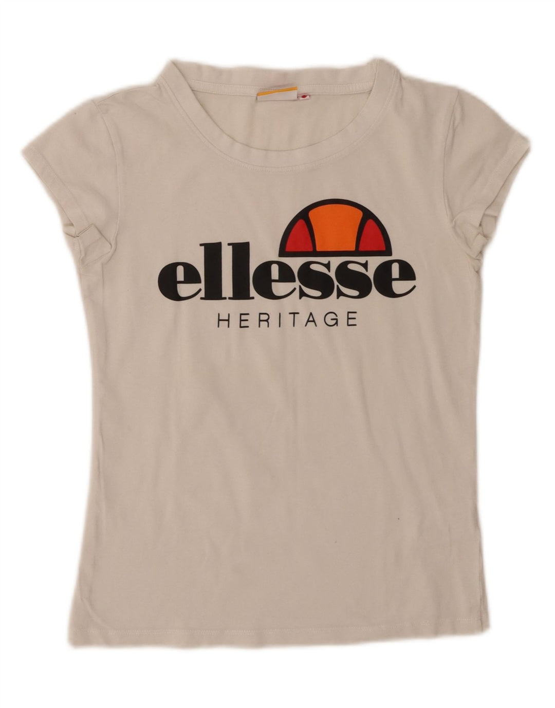 Ellesse Womens Graphic T-Shirt Top UK 10 Small Weiße Baumwolle