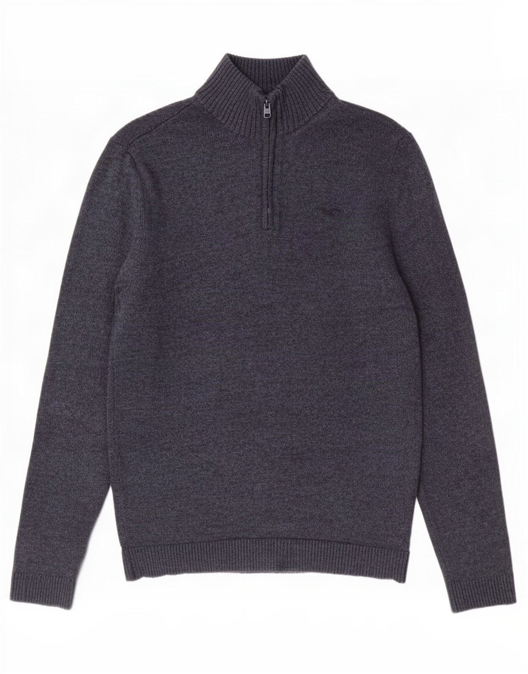 Hollister Herren-Pullover mit Reißverschluss am Hals, mittelmarineblaue Baumwolle
