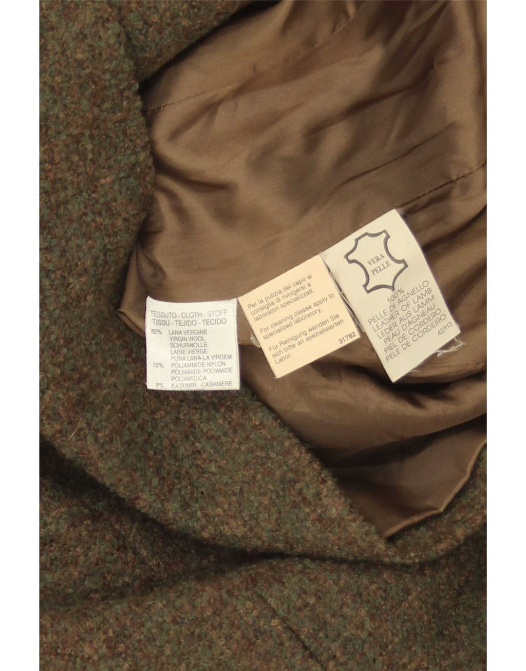 Max & Co. Damen-Blazerjacke mit durchgehendem Reißverschluss, Größe S, Khaki, Wolle