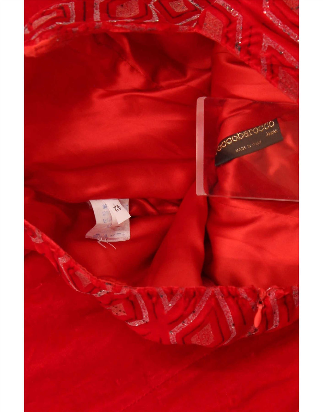 Trägerloses Kleid für Damen von Roccobarocco IT 42 Mittelrote Argyle/Diamant-Viskose