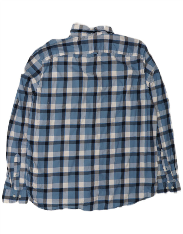 TIMBERLAND Herren Slim Fit Hemd XL blau kariert Baumwolle