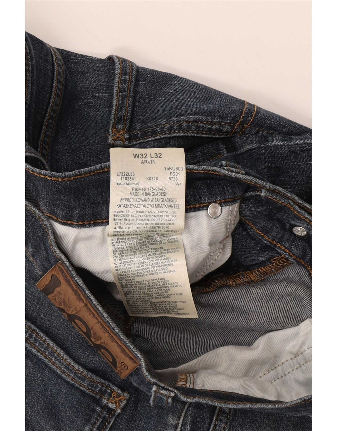 Lee Herren Arvin Slim Jeans W32 L32 Marineblau Baumwolle