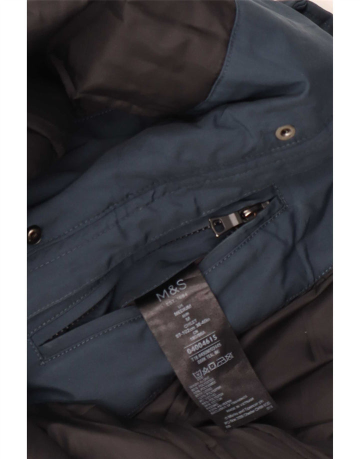 Marks & Spencer Herren-Windjacke mit Kapuze, UK 38, Mittelblau, Polyester