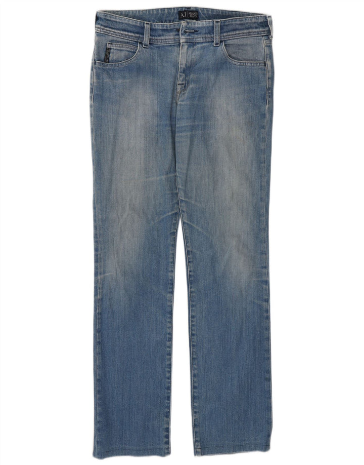 Armani Damen Straight Jeans W27 L32 Blaue Baumwolle