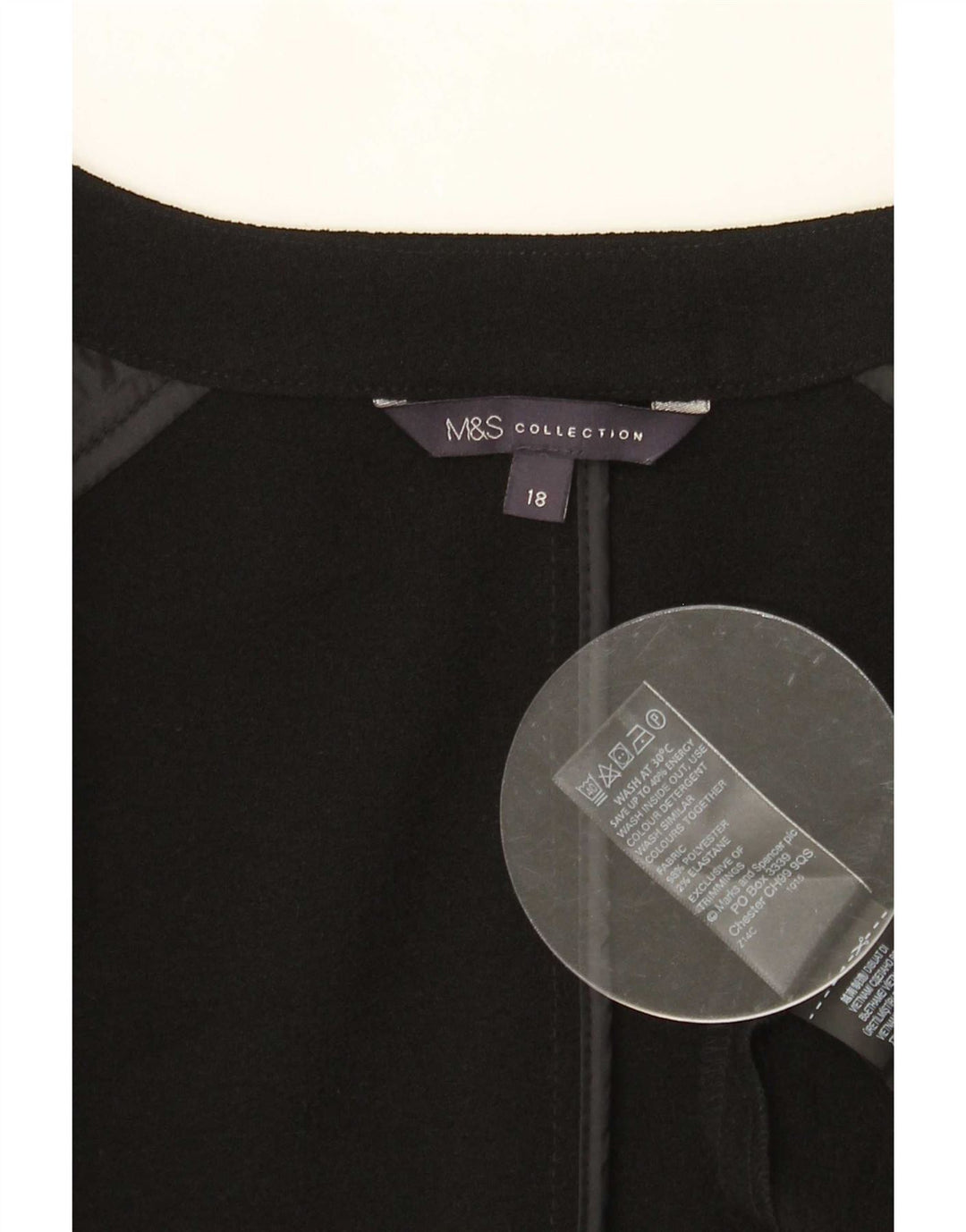 Marks & Spencer Damen Longline Weste UK 18 XL Schwarz Polyester
