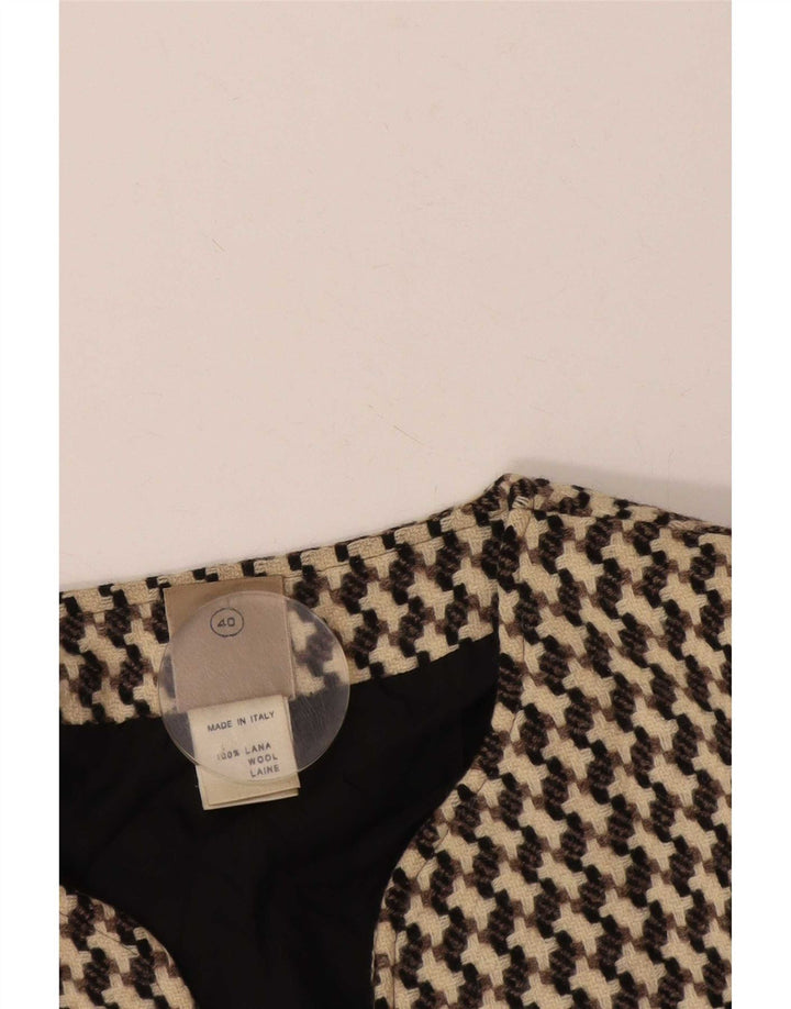 Poi By Krizia Damen Crop Blazer Jacke IT 40 Small Beige Houndstooth