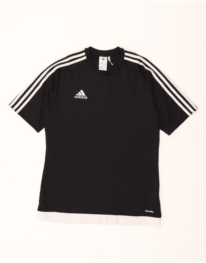 ADIDAS Herren Climalite T-Shirt Top Medium Schwarz Colourblock Polyester